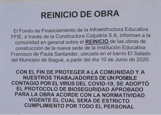 Reinicio de las Obras de Construcción en la Sede Principal